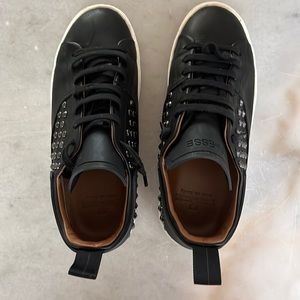 ESSE ut ESSE Italian made black stud sneakers.